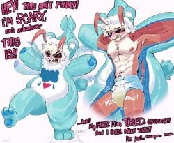 abdl dandy's_world diaper diaper_fetish diaper_under_clothing grumpy_bear_shrimpo male male_only minxluvq peeing_diaper peeing_self piss pissing plush_suit shrimpo_(dandy's_world) trapped trapped_in_clothing wetting wetting_diaper wetting_self