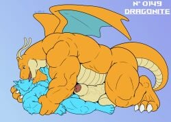 absurd_res anthro back_muscles balls belly biceps big_balls big_muscles big_penis big_tongue butt canid canine canis claws digitigrade domestic_dog dominant dragon dragonite duo erection extreme_french_kiss feet foreskin french_kissing fur fur_tuft generation_1_pokemon genitals hi_res huge_muscles huge_penis humanoid_genitalia humanoid_penis imminent_sex kissing larger_dom long_tongue looking_at_another looking_at_partner male male/male mammal membrane_(anatomy) musclegut muscular mythological_creature mythological_scalie mythology neck_bulge nintendo nipples nude open_mouth oral orange_body penis pinned pinned_to_ground pokemon pokemon_(species) scalie simple_background size_difference tail teeth text toes tongue tongue_out tuft vein wings wrist_grab xyandrith ych_(character)