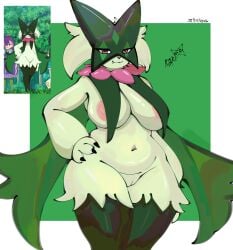 absurd_res belly felid feline female generation_9_pokemon hi_res mammal meowscarada nintendo pokemon pokemon_(species) slightly_chubby slightly_chubby_female