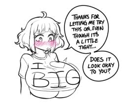 big_breasts breasts cleavage female huge_breasts hyper_breasts inconvenient_breasts lunarspy tagme