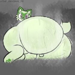 1animal 1girls ass big_ass big_butt butt cat cat_ears cat_tail cute cute_face furry furry_female looking_at_viewer playbonnie3 pokemon pokemon_(species) sprigatito