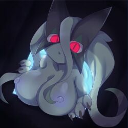 anthro big_breasts blank_stare cat claws climbing_through_window crawling disheveled entering eyelashes feline female_only generation_9_pokemon glowing_eyes hair_over_face hands_on_window himimi home_invasion lynx mask masked_female meowscarada nude_anthro nude_female open_frown pokemon pokemon_(species) pokemon_sv red_eyes slit_pupils solo solo_female solo_focus spooky staring staring_at_viewer through_window white_nipples