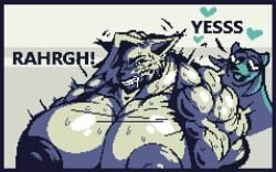 big_breasts breast_expansion breasts breasts_bigger_than_head daisy_(skolerin) expansion female flexing furry furry_female huge_breasts hyper_breasts hyper_muscles map muscle_growth muscular muscular_female outgrowing_clothes pixel_art ripped_clothing skolerin sweat