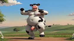 1boy ai_generated animated anthro armpits arms_up balls barnyard_(film) big_belly black_screen_roulette chubby dancing detailed_background fat gay hooves male male_only meme otis otis_(back_at_the_barnyard) penis plump sound_warning tagme testicles two-tone_body video