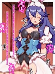1boy 1girl animal_ears ass_visible_through_thighs blue_hair blush breasts censored cleavage closed_eyes commentary_request cowgirl_position fake_animal_ears fire_emblem fire_emblem_awakening fire_emblem_heroes girl_on_top gloves hetero highres leotard long_hair lucina_(fire_emblem) lucina_(spring_exalt)_(fire_emblem) mimizunooka mosaic_censoring motion_lines official_alternate_costume open_mouth pantyhose penis playboy_bunny pussy rabbit_ears sex small_breasts smile solo_focus straddling sweat thighs torn_clothes torn_pantyhose vaginal white_pantyhose