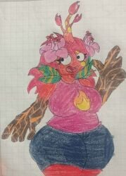 artist_request big_ass big_breasts cute_face fireweed_(pvz) flower plants_vs_zombies:_heroes pvz_heroes