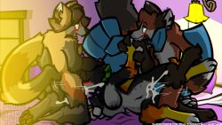 ailurid animal_genitalia animal_penis anthro bed bedroom_sex black_body black_fur blush bodily_fluids breasts brown_body brown_fur brown_hair canid canine canine_genitalia canine_penis canis collar corby_(wub) cum cum_in_mouth cum_in_vagina cum_inside domestic_dog eyes_closed fellatio female fox fur furniture genital_fluids genitals green_body green_eyes green_fur grey_body grey_fur group group_sex hair hand_holding head_grab hi_res hybrid inner_ear_fluff kneeling lamp leg_grab long_tail male male/female mammal nipples oral orange_body orange_eyes orange_fur pawpads paws penetration penile penis red_panda scarf sex shiba_inu short_tail signature spiked_collar spikes spitroast spitz spooky_(deaniealaska) tail text threesome trio tuft url vaginal vaginal_penetration vulva watermark white_body white_fur wub_(artist) yellow_body yellow_fur