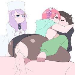 anastasia_hoshin animated ass big_ass big_penis black_hair blue_eyes cuckquean embarrassed long_hair natsuki_subaru penetration penile_penetration penis penis_in_ass penis_in_pussy pink_eyes pink_hair purple_hair ram_(re:zero) re:zero_kara_hajimeru_isekai_seikatsu rikkachan_1117 tagme thick_ass thick_thighs thighhighs thighs video
