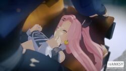 animated being_watched belle_(zenless_zone_zero) big_breasts big_penis breast_press breasts caught_in_the_act dab_neko female long_hair nicole_demara paizuri paizuri_under_clothes penis penis_in_mouth penis_on_face pink_hair tagme video wanksy watching watching_sex wise_(zenless_zone_zero) zenless_zone_zero