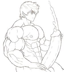 1boy abs big_balls big_penis cumshot draft erection hyper_muscles hyper_penis male male_only masturbation mlm4anemone muscle nipples nude original_character pecs penis sketch tagme testicles