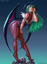 artistic_nude artistic_nudity big_breasts breasts cleavage curvaceous curvy darkstalkers digital_drawing digital_drawing_(artwork) digital_media_(artwork) female female_focus female_only hips hips_wider_than_shoulders legs misami morrigan_aensland no_visible_genitalia nonsexual nonsexual_nudity pinup skin_tight skindentation solo solo_female solo_focus tasteful tasteful_nudity voluptuous wide_hips