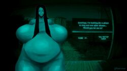 belly_overhang big_breasts black_hair breasts chubby chubby_female creepy creepy_eyes creepy_face creepy_smile english_text female gigantic_breasts huge_belly huge_breasts hyper_ass hyper_belly hyper_breasts imminent_vore large_breasts morbidly_obese morbidly_obese_female night_sky nightmare_waifu obese overweight overweight_female skin_tight skin_tight_outfit thick_thighs