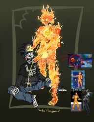 bonejamin clothed dark_voyager fortnite fortnite:_battle_royale naked_male peeing peeing_on_another piss_soaked_clothes pissing pissing_on_another skeleton urinating_male urination urine_stream
