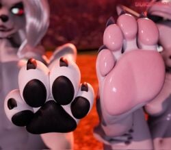 anthro duo feet female female/female foot_focus galakziaftrdark hellaverse helluva_boss hi_res loona_(helluva_boss)