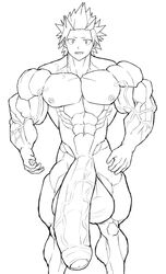 1boy abs big_balls big_penis draft erection hyper_muscles hyper_penis male male_only mlm4anemone muscle nipples nude original_character pecs penis sketch tagme testicles