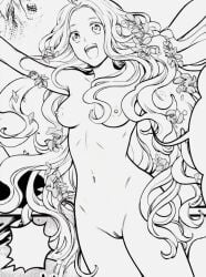 ai_generated black_and_white breasts completely_nude completely_nude_female edit edited eve_(bible) eve_(shuumatsu_no_valkyrie) female female_only manga nipples nude nude_edit nude_female pussy record_of_ragnarok shuumatsu_no_valkyrie solo solo_female vagina vulva