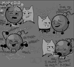 battle_for_dream_island bfdi blush_lines bomby_(bfdi) cum_inside moaning object_show object_shows osc pillow_(bfdi) sex strap-on tentacle