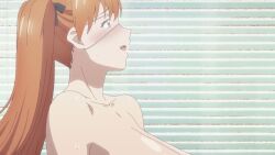 1girls areolae blush bouncing_breasts breasts huge_breasts implied_sex large_breasts nipples no_sound ookii_onnanoko_wa_suki_desu_ka open_mouth orange_eyes orange_hair puffy_nipples screencap sweat underboob video