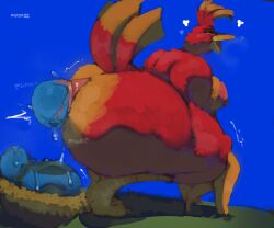 1girls anthro ass avian banjo-kazooie beak big_breasts big_butt bird breasts breegull crouching dreamywolfdd egg egg_laying feathers female female_only hi_res huge_butt kazooie nest overweight overweight_anthro overweight_female rareware red_body red_feathers solo thick_thighs