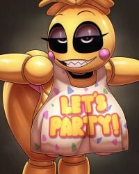 1girls ajolodrew animatronic animatronic_female chicken chicken_girl female five_nights_at_freddy's five_nights_at_freddy's_2 fnaf large_breasts phasianid robot robot_girl scottgames solo toy_chica_(fnaf)