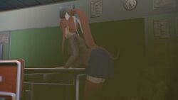 doki_doki_literature_club fart fart_cloud fart_fetish farting farts fat_ass female female_only monika_(doki_doki_literature_club) tagme video video_game_character