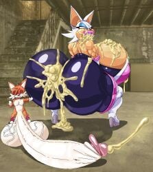 big_ass big_breasts big_lips big_penis bimbo blazecat6 cum_in_ass cum_in_mouth fucked_through_clothes high_heel_boots high_heels mind_break mind_broken rouge_the_bat shiny_ass size_difference sonic_the_hedgehog_(series) tails_the_fox thick_cum varix_(edit) veiny_balls white_high_heels_boots