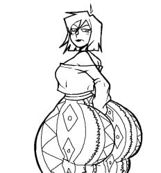 ass ass_focus big_ass breasts butt_digging digging_up_in_they_ass flare_pants oc tagme ykujo