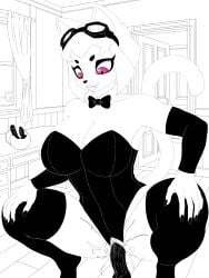 absurd_res anthro armpit_fetish armwear breasts bunny_costume clothing costume domestic_cat felid feline felis female genitals hi_res legwear mammal penetration penis smile solo stockings tail wizard1997