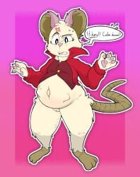 annoyed anonymous_artist anthro bodily_fluids dialogue female genitals hi_res mammal mina_(mina_the_hollower) mina_the_hollower mouse murid murine pregnant pregnant_female rodent solo speech_bubble standing sweat vulva yacht_club_games