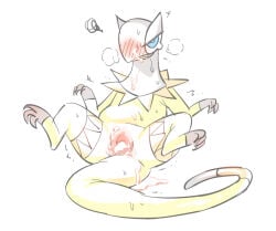 after_sex angry anthro blush bodily_fluids cum cum_in_vagina cum_inside cum_on_face female generation_6_pokemon genital_fluids genitals heliolisk lizard male male/female moocow nintendo pokemon pokemon_(species) reptile scalie solo vulva