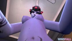 3d animated areolae breasts deepthroat dickgirl fellatio futa_only futanari implied_futanari intersex looking_at_viewer nipples no_sound overwatch source_filmmaker taker_pov video widowmaker windfall