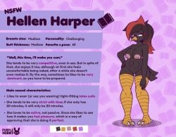 bird character_sheet dark-skinned_female furry furry_female furry_only glasses nsfw original_character woodpecker