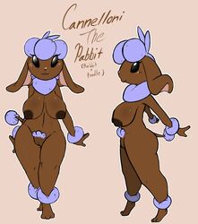 anthro breasts brown_fur canine canine canneloni_the_pabbit female fur lagomorph mammal nude poodle pussy rabbit roy_mccloud simple_background tan_background