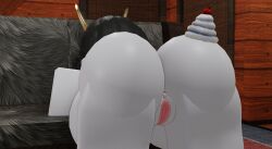 1girls 3d anus ass ass_focus background bent_over big_ass big_butt lampshaderr34 pussy roblox robloxian tagme whipped_cream white_body white_skin