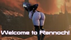 1080p 16:9 1girls 3d alien alien_girl ass bent_over big_ass big_breasts big_butt bioware blender blurry_background breasts english_text fat_ass female female_only helmet huge_breasts looking_at_viewer looking_back mask masked_female mass_effect mass_effect_3 mostly_nude mostly_nude_female naked nbtqa outdoors partially_clothed presenting_ass presenting_hindquarters purple-skinned_female purple_body purple_skin quarian solo solo_female standing tali'zorah_nar_rayya text wide_hips