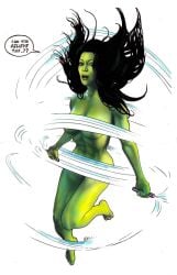 craigdeakes english_text jump_rope jumping looking_at_viewer moving_hair muscular_female she-hulk she-hulk:_attorney_at_law speech_bubble talking_to_viewer white_background