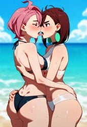 2girls ai_generated ayase_momo big_ass big_butt bikini blush blushing_female blushing_profusely bodies_pressed_together breasts_to_breasts breasts_touching breath cleavage dandadan deep_cleavage dripping female female_only grabbing_another's_ass grabbing_ass groping_ass hand_between_legs hand_on_another's_ass kissing lovers medium_breasts narrow_waist open_mouth pressed_against rivals saliva saliva_drip saliva_trail self_upload shiratori_aira_(dandadan) sweatdrop sweating sweaty sweaty_body sweaty_breasts sweaty_butt thick_nipples thick_thighs tongue tongue_kiss tongue_to_tongue tongues_touching wide_hips yeetyboi5000 yuri yuri