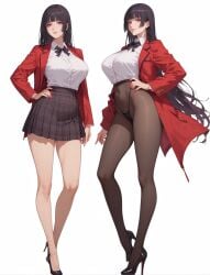 1girls ai_generated ass big_ass big_breasts black_hair breasts curvy curvy_body curvy_female dress female female_focus fringe fringe_hair jabami_yumeko kakegurui legwear long_hair looking_at_viewer medium_breasts perfect_ass perfect_body perfect_legs red_eyes school_uniform schoolgirl skirt student thick_thighs thighhighs