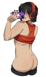 alternate_universe ass ass_focus beauty_mark black_hair flirting headphones moles my_hero_academia phone selfie sexting shigaraki_tomura shimura_tenko tenko_shimura thick_ass tomura_shigaraki