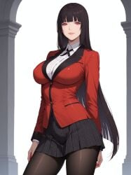 1girls ai_generated ass big_ass big_breasts black_hair breasts curvy curvy_body curvy_female dress female female_focus fringe fringe_hair jabami_yumeko kakegurui legwear long_hair looking_at_viewer medium_breasts perfect_ass perfect_body perfect_legs red_eyes school_uniform schoolgirl skirt student thick_thighs thighhighs