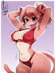 areolae bikini breasts female female_focus female_only fur furry furry_female large_breasts nipple_bulge nipples theguiarts thick_thighs thighs