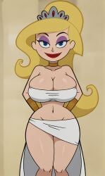 ai_generated big_breasts bonnieaiart eris_(billy_and_mandy) eyeshadow lipstick the_grim_adventures_of_billy_and_mandy wide_hips