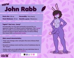 character_sheet furry furry_male furry_only huge_cock nsfw original_character penis rabbit rabbit_boy