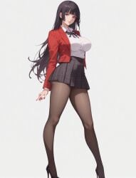 1girls ai_generated ass big_ass big_breasts black_hair breasts curvy curvy_body curvy_female dress female female_focus fringe fringe_hair jabami_yumeko kakegurui legwear long_hair looking_at_viewer medium_breasts perfect_ass perfect_body perfect_legs red_eyes school_uniform schoolgirl skirt student thick_thighs thighhighs