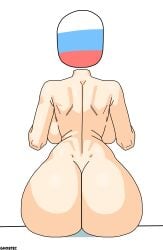 ass ass_focus back back_view backboob bare_shoulders behind_view bottomless breasts countryhumans countryhumans_girl female female_only flawsystyle ghostec huge_ass large_ass large_breasts massive_ass milf mother newgrounds_url nude object_head russia russia_(countryhumans) russian russian_female russian_flag russian_girl signature simple_background sitting solo topless viewed_from_behind white_background