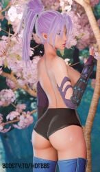 3d ass ass_focus marvel marvel_rivals pink_hair psylocke white_body