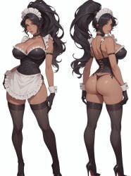 1female 1girl 1girls 1woman ai_generated big_ass big_breasts big_butt black_hair black_hair_female breast_focus butt_focus chest_focus dark-skinned_female dark_skin ear_piercing ear_piercings ear_ring ear_rings earring earrings female female_focus forehead_gem forehead_jewel french_maid french_maid_nidalee gem_on_forehead hi_res high_heels high_res high_resolution highres jewel_on_forehead large_breasts league_of_legends long_hair long_hair_female looking_at_viewer maid maid_apron maid_headdress maid_stockings nidalee ponytail ponytail_female revealing revealing_clothes revealing_clothing revealing_dress revealing_outfit riot_games shiny shiny_ass shiny_breasts simple_background skimpy skimpy_clothes skimpy_dress skimpy_outfit skimpy_panties skimpy_uniform solo solo_focus the_grind_series white_background yellow_eyes yellow_eyes_female