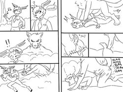 canine cervine comic deer edwardo_marricson forced jaycob_(artist) male mammal monochrome penis rape walking whistling wolf yaoi