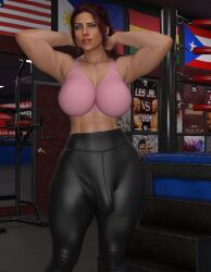 1futa 3d abs big_breasts black_widow_(marvel) breasts bulge bulge_through_clothing futa_only futanari gym hands_behind_head madz marvel muscular muscular_futanari red_hair solo solo_futa