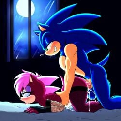 ai_generated ass blue_body breasts couple female incest magenta_fur male male/female pink_hair sonia_the_hedgehog sonic_(series) sonic_the_hedgehog sonic_the_hedgehog_(series) sonic_underground straight veiny_penis